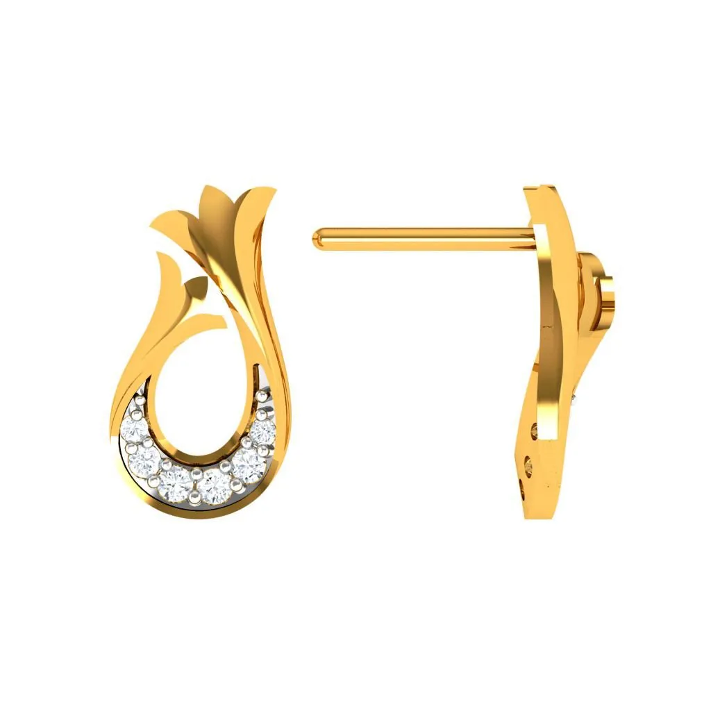 Pleasant Daily Wear 18k Gold Diamond Ear Top