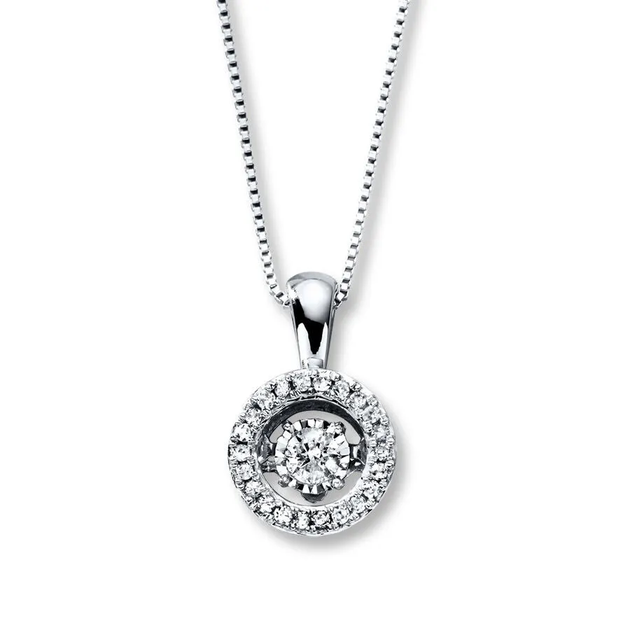 Pre-Owned Kay 1/5 ct Diamond Unstoppable Love Necklace in 10K White Gold