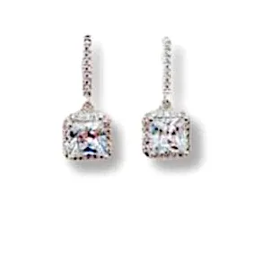 Princess Cut CZ Earrings Aafrin