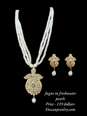 PS398 Zeenat jugni set in fresh water pearls ( READY TO SHIP )