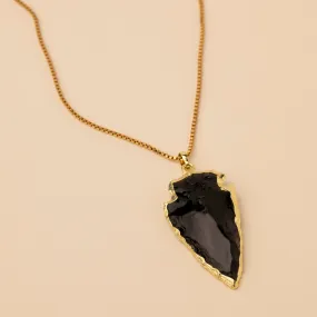 Raw Black Obsidian Pendant