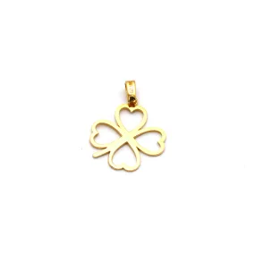 Real Gold 4 Heart Flower Pendant 0177 P 1752