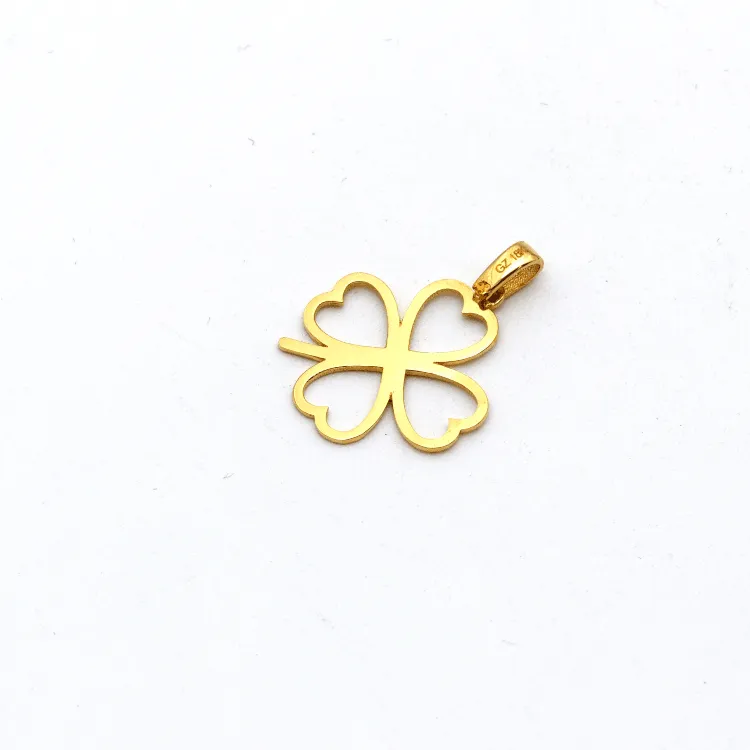 Real Gold 4 Heart Flower Pendant 0177 P 1752