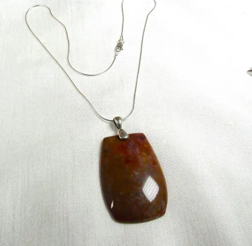 Red Ocean Jasper Pendant Necklace