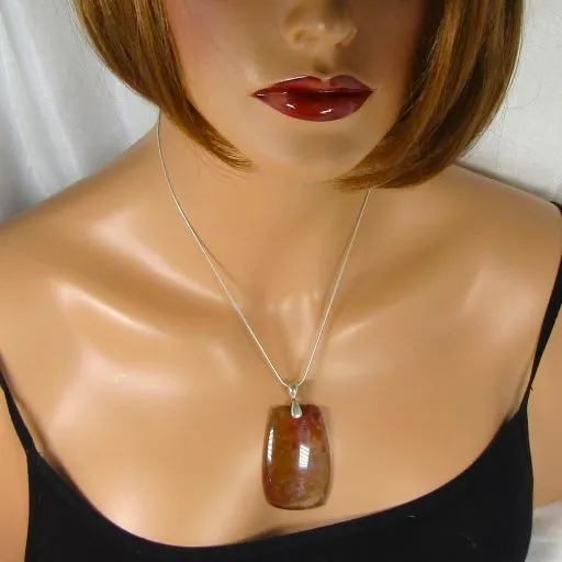 Red Ocean Jasper Pendant Necklace