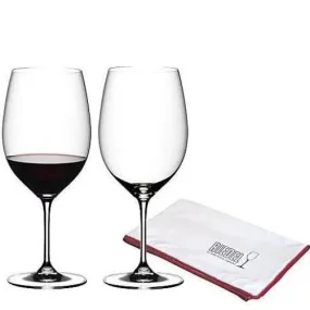 Riedel Vinum Bordeaux/Cabernet Sauvignon (Pair) with Polishing Cloth