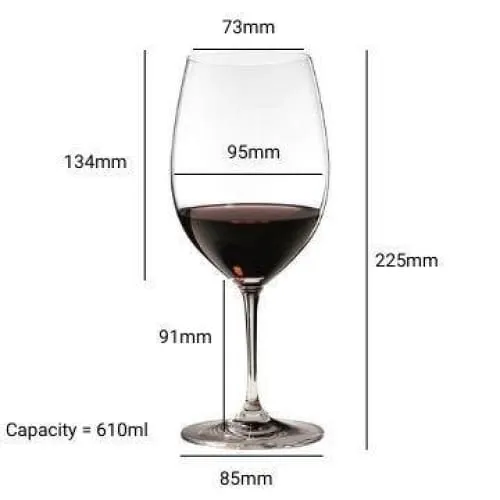 Riedel Vinum Bordeaux/Cabernet Sauvignon (Pair) with Polishing Cloth