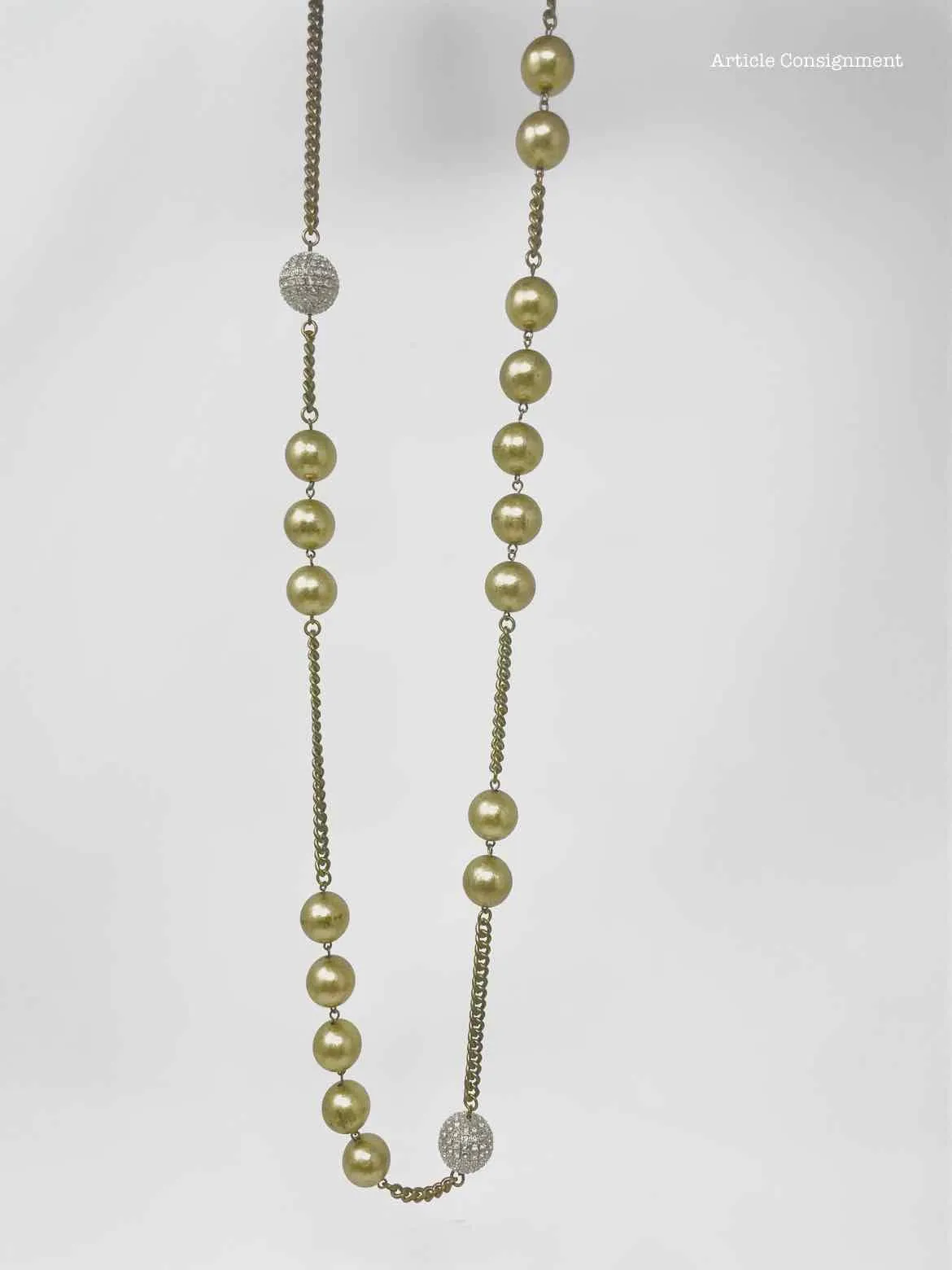 R.J. Graziano Brass Ball Rhinestone Necklace