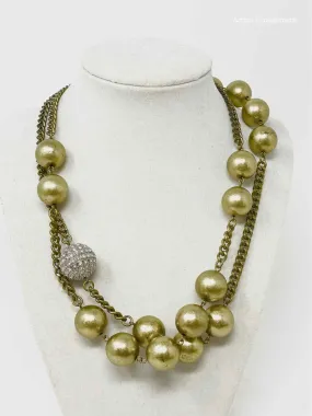 R.J. Graziano Brass Ball Rhinestone Necklace