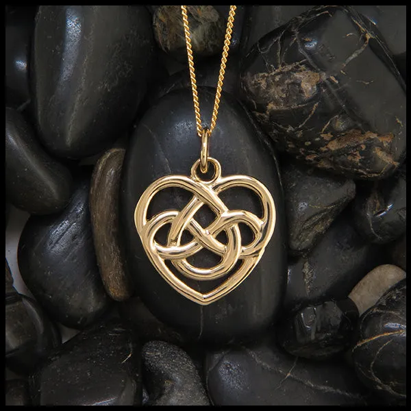 Robin's Heart Pendant in Gold