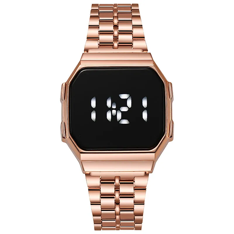 Rose Gold Silver Watches Men Women Electronic Digital Display Retro Style Clock Men's Relogio Masculin Reloj Hombre homme