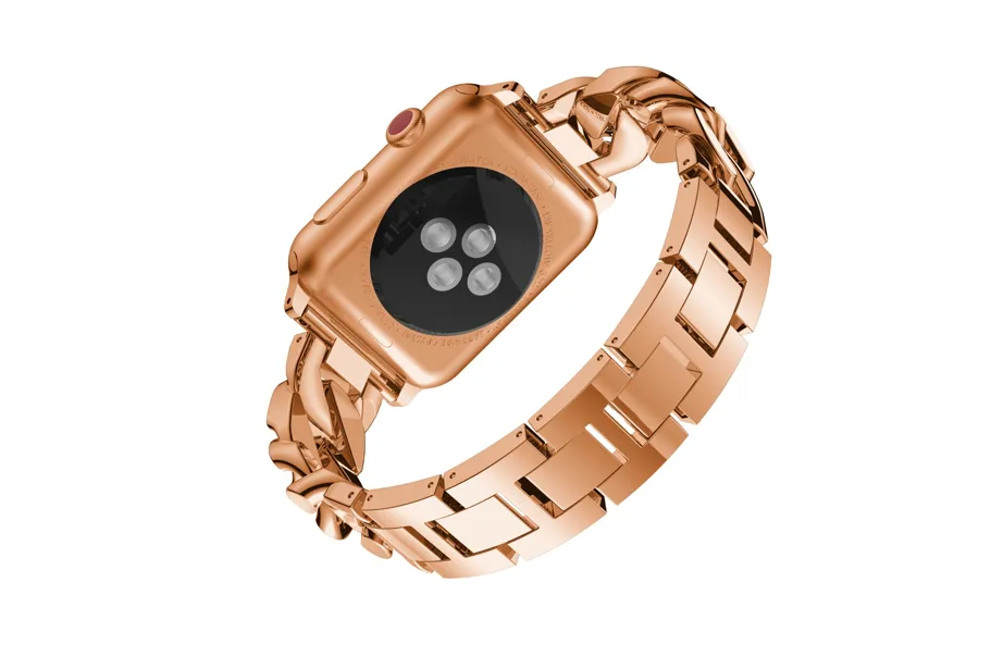 Rose Gold Thick Link Bracelet Watch Band