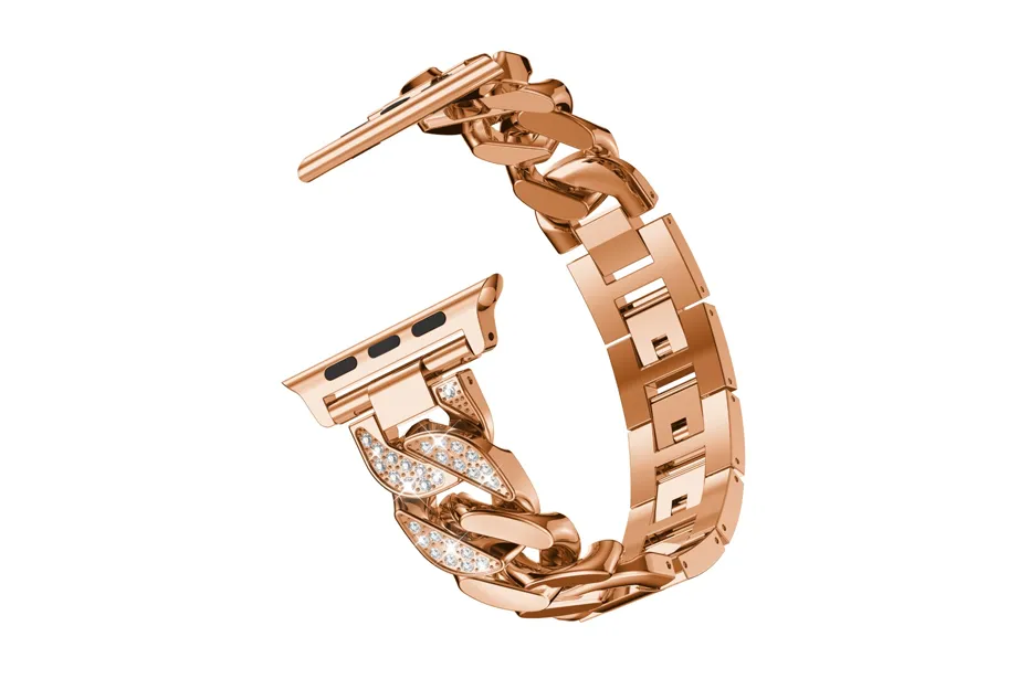 Rose Gold Thick Link Bracelet Watch Band