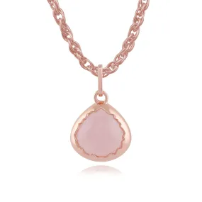 Rose Quartz "Diantha" Pastell Anhänger Halskette in 9ct Rosen Gold Beschichtet Sterlingsilber