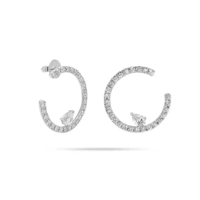 Round and Pear Shape Diamond Earrings