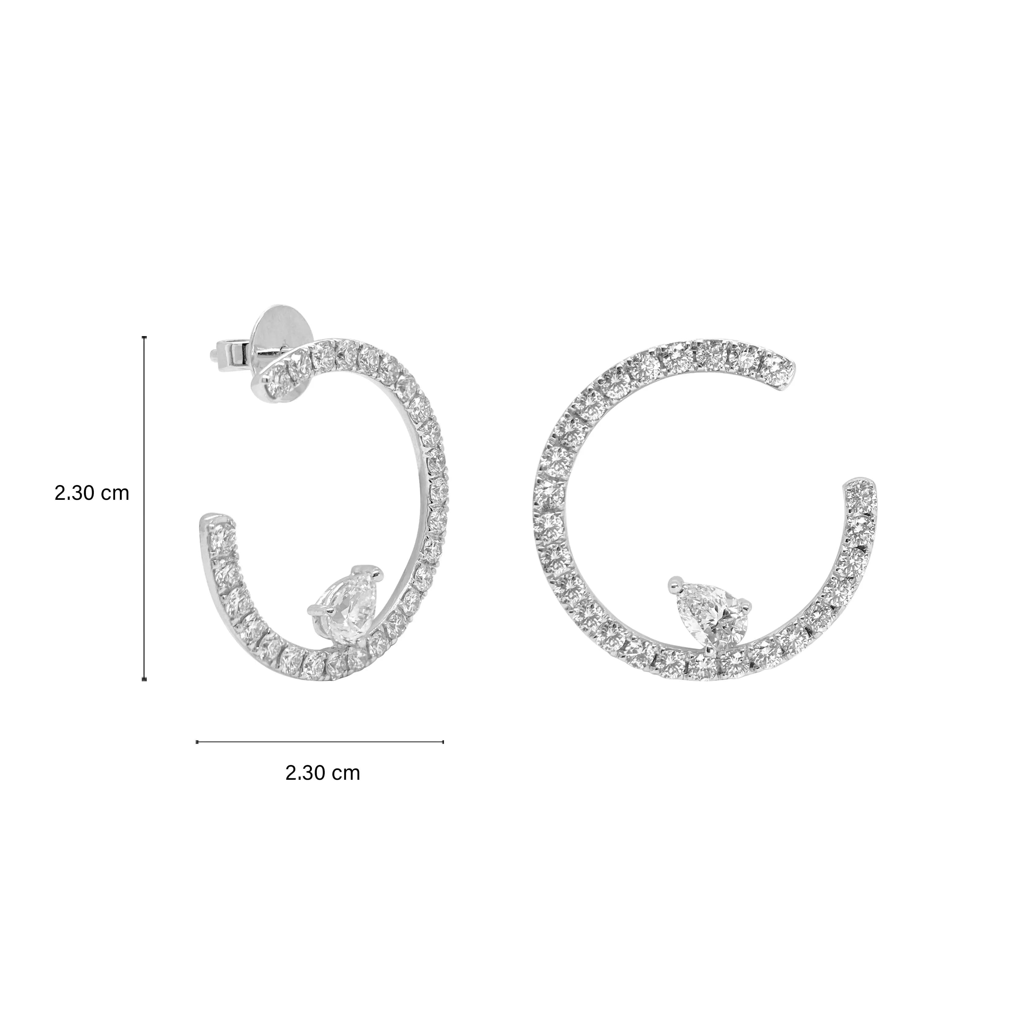 Round and Pear Shape Diamond Earrings