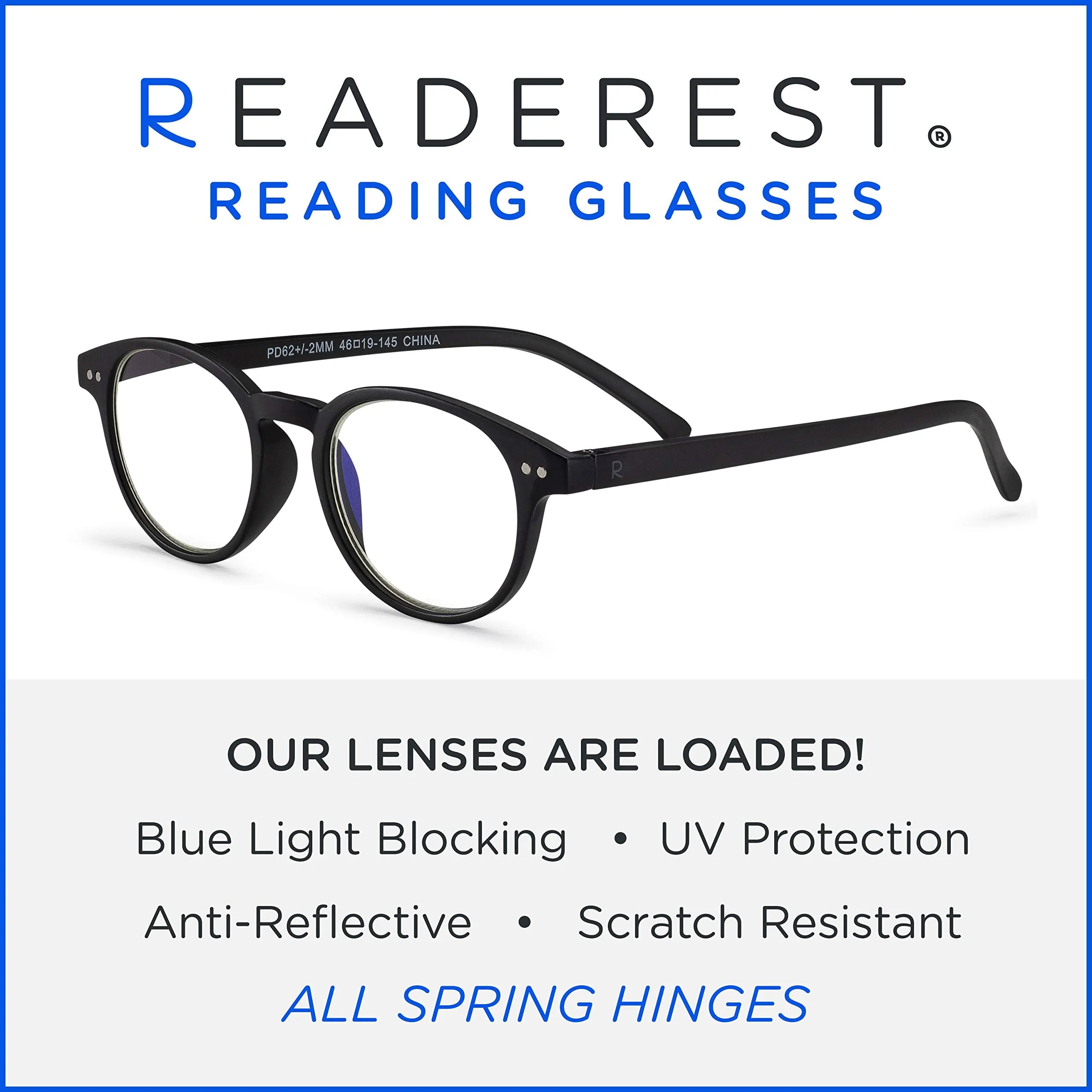 Round-Blue-Light-Blocking-Reading-Glasses-Black-3-75-Magnification-Computer-Glasses