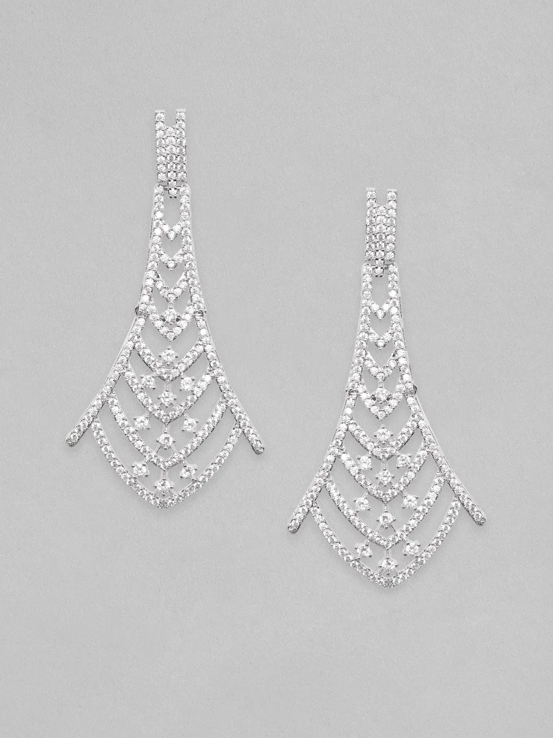 Rubans Zircon Studded Handcrafted Drop Earring