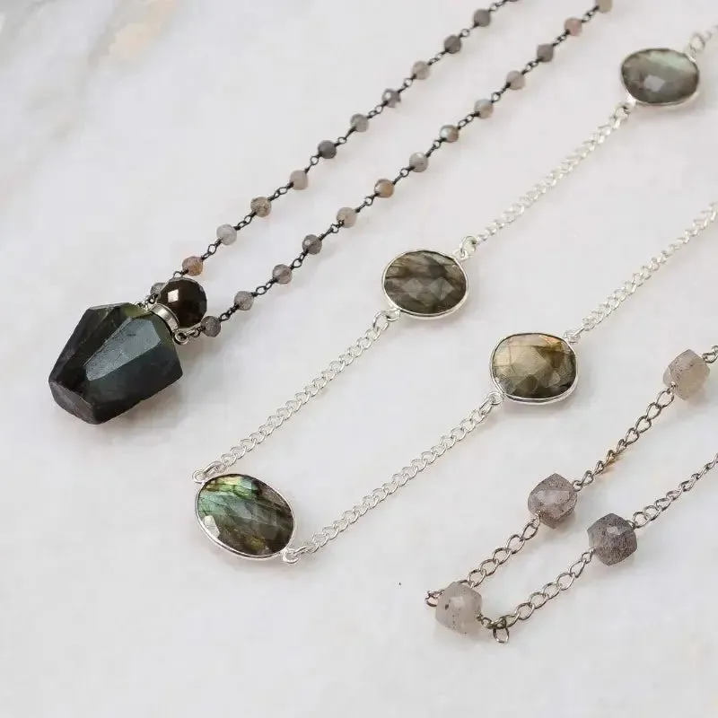 Rutilated Quartz Jewelry: Silver Necklace