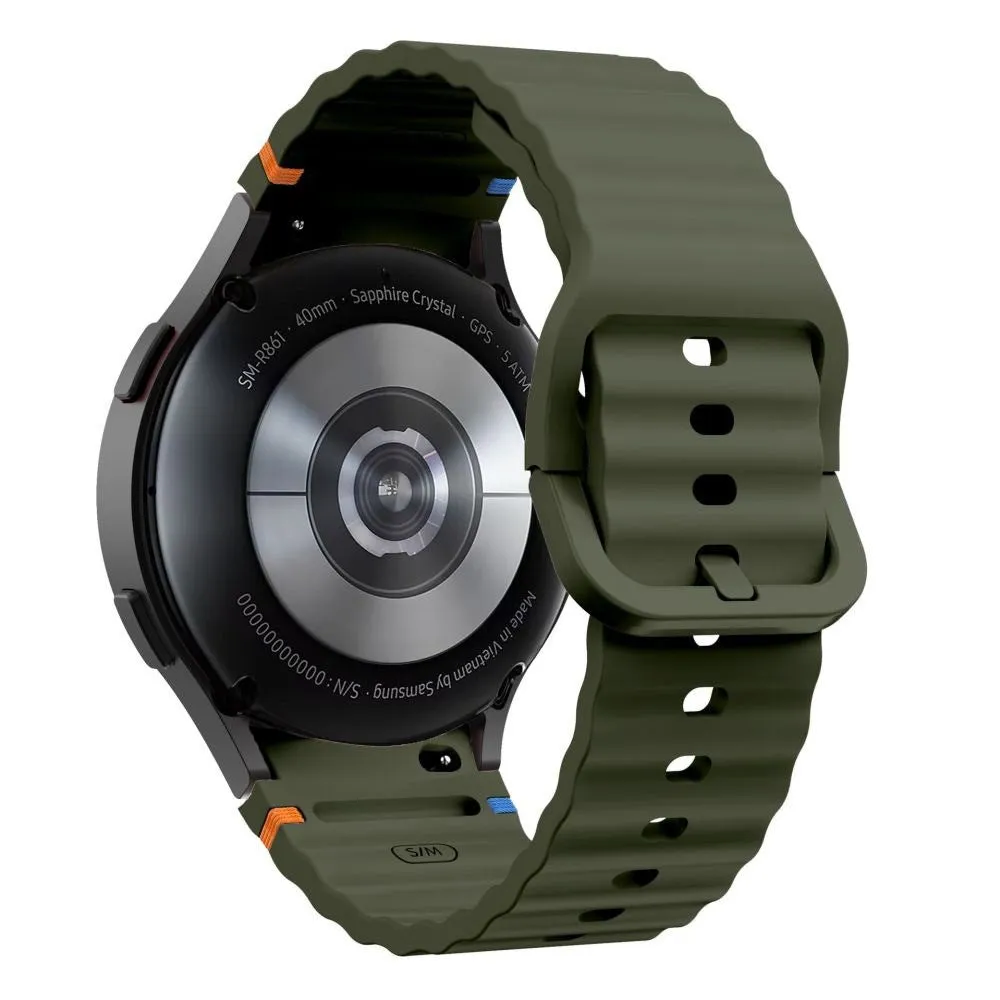 Samsung Galaxy Watch 4 / 5 / 6 / 7 / FE Tech-Protect Silicone Sport Urrem - Mørkegrøn