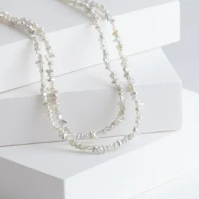 Sazare akoya pearl long necklace