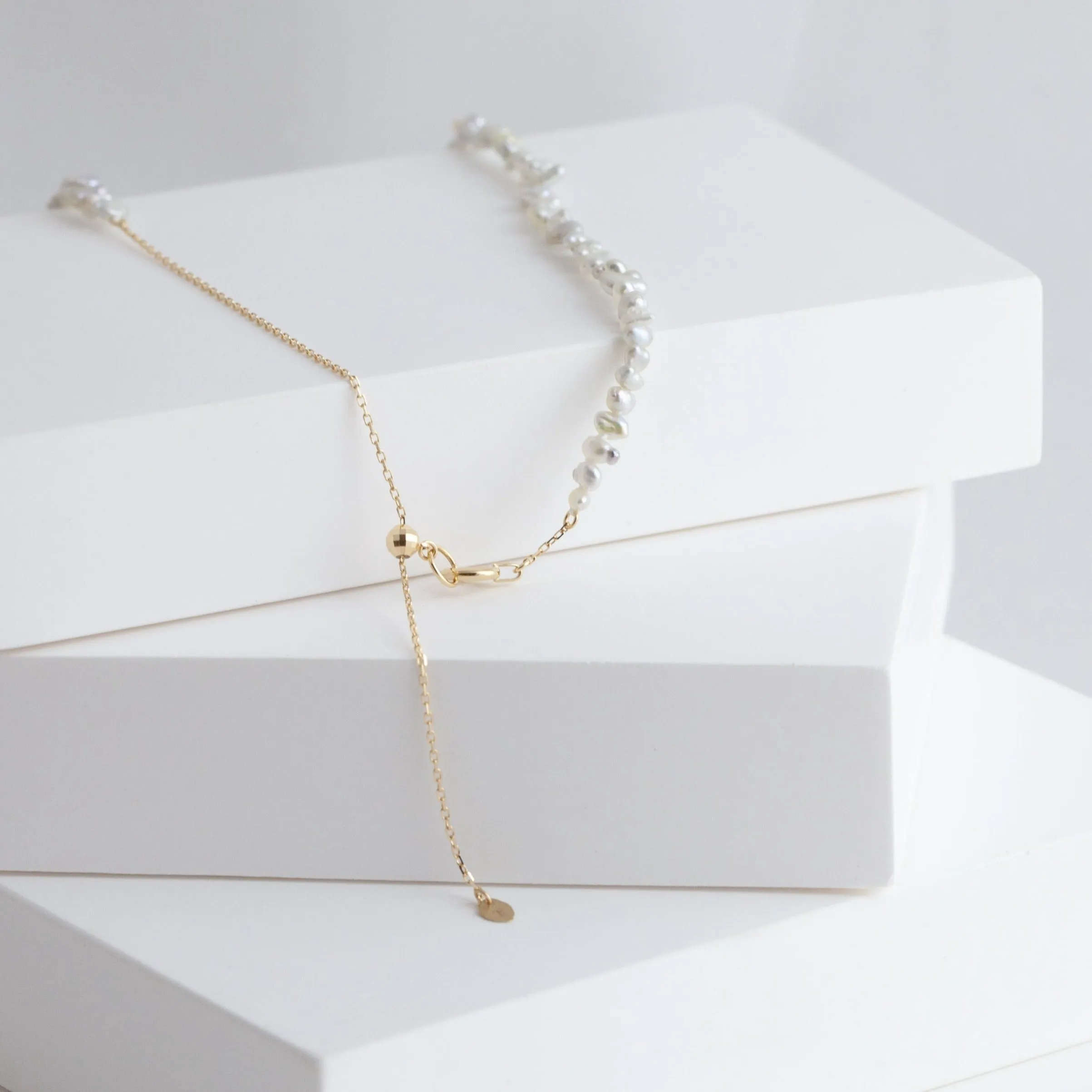 Sazare akoya pearl long necklace