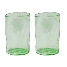 Set of 2 Handblown Glasses Green