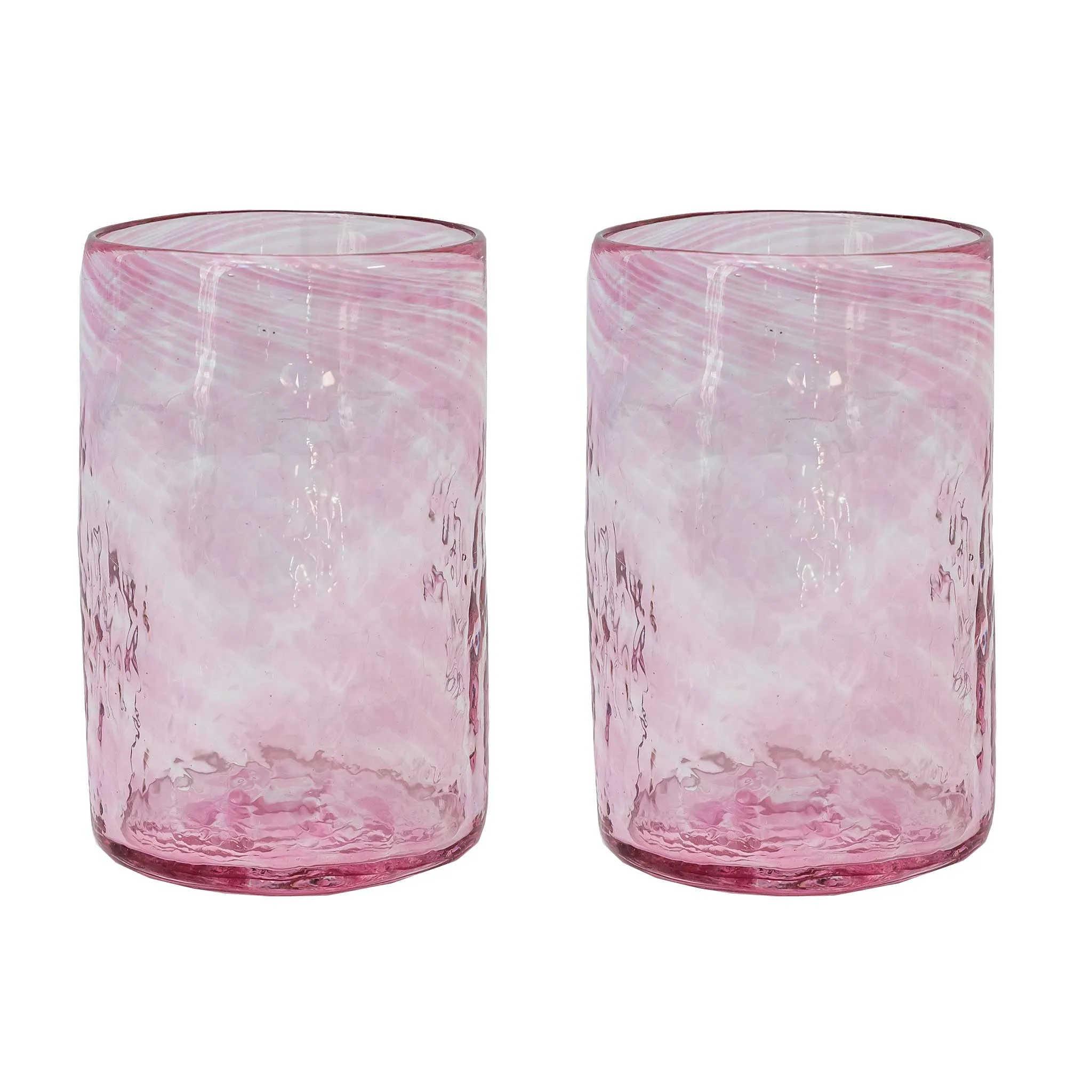 Set of 2 Handblown Glasses Pink