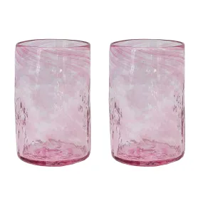 Set of 2 Handblown Glasses Pink