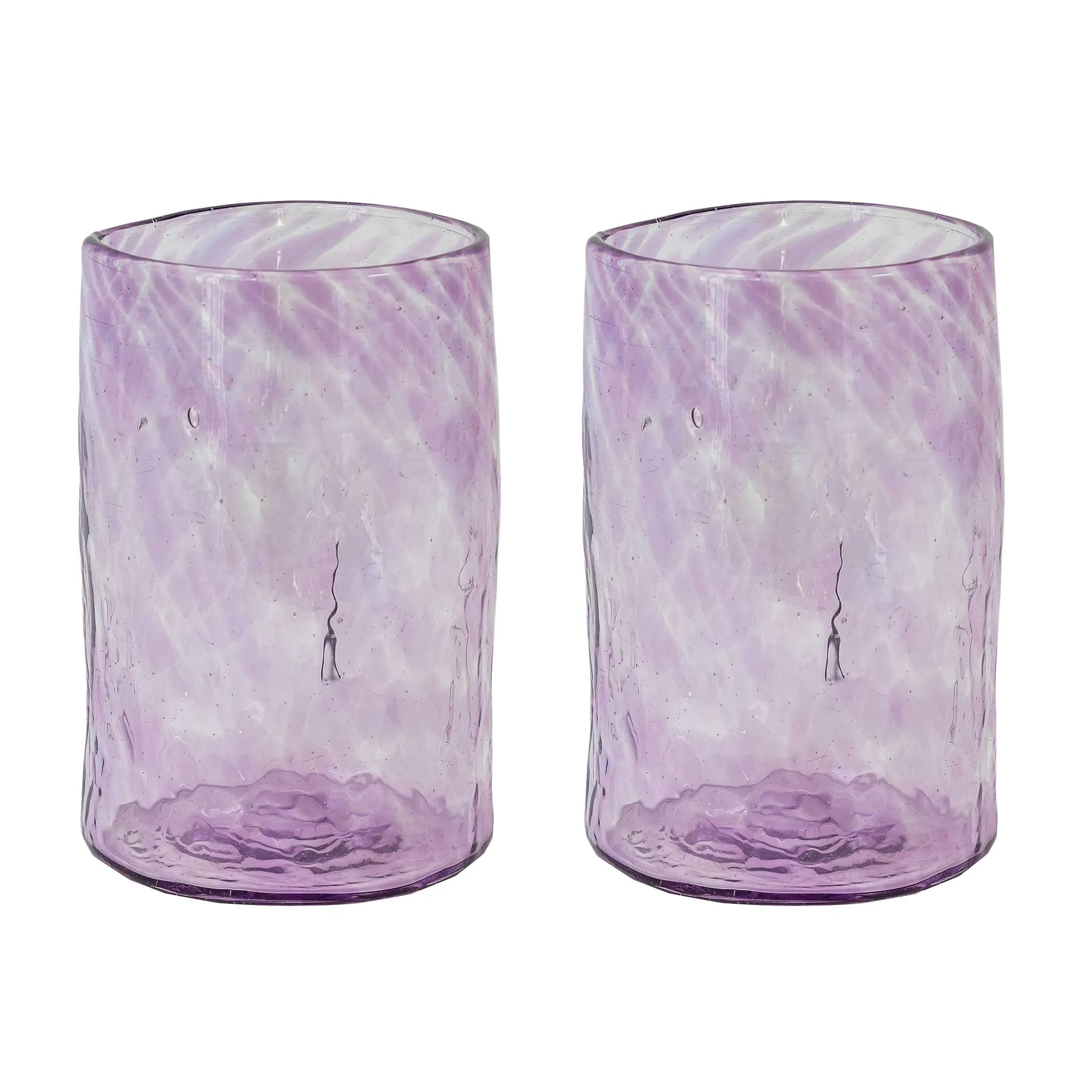 Set of 2 Handblown Glasses Purple