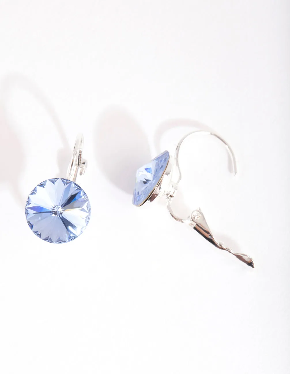 Silver & Blue Diamond Simulant Drop Earrings