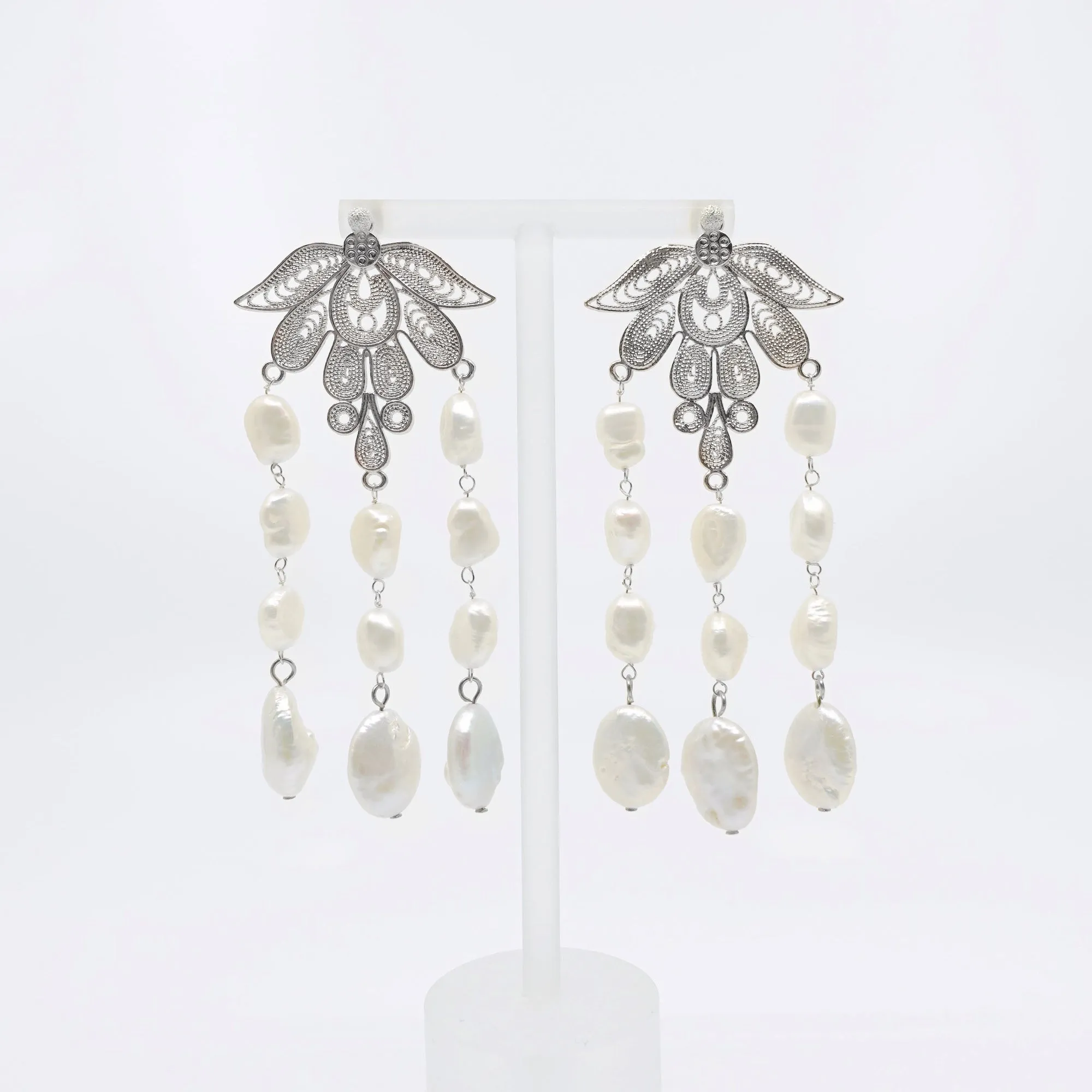 Silver Phoenix Statement Necklace and Earrings Set