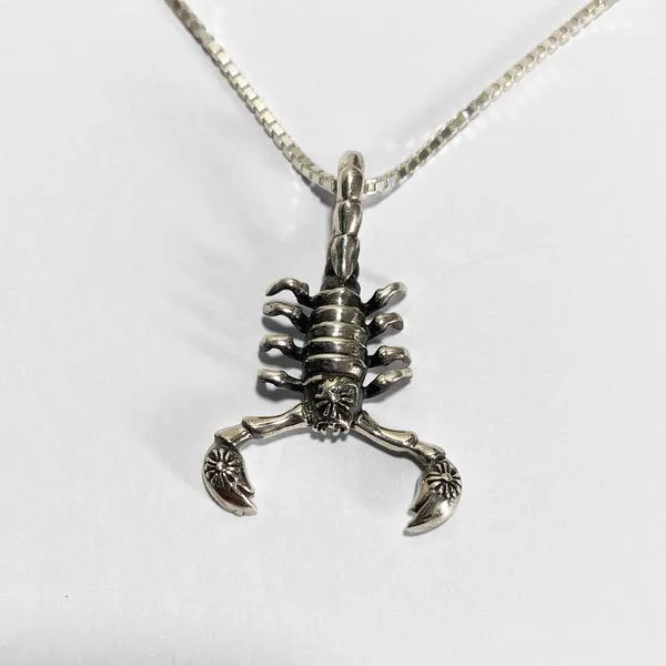 Silver Scorpion Pendant with chain (PG33)