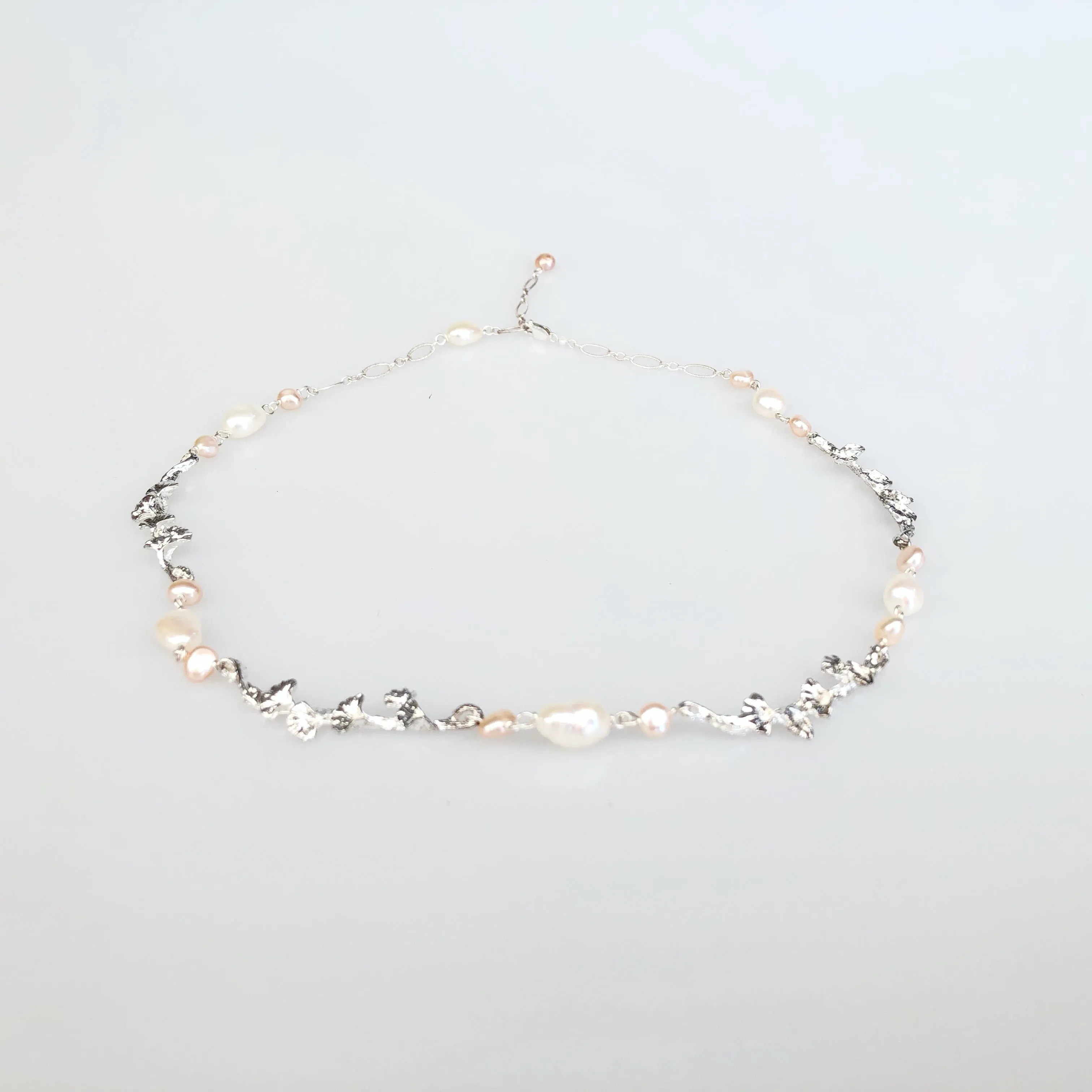 Silver Vine Pearl Necklace