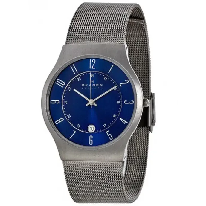 Skagen Men's Grenen Titanium Case Stainless Steel Mesh Watch 233XLTTN