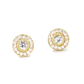 Small Vintage Diamond Stud Earrings