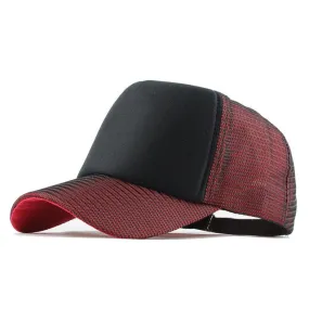 Solid Color Mesh Trucker Snapback Baseball Cap