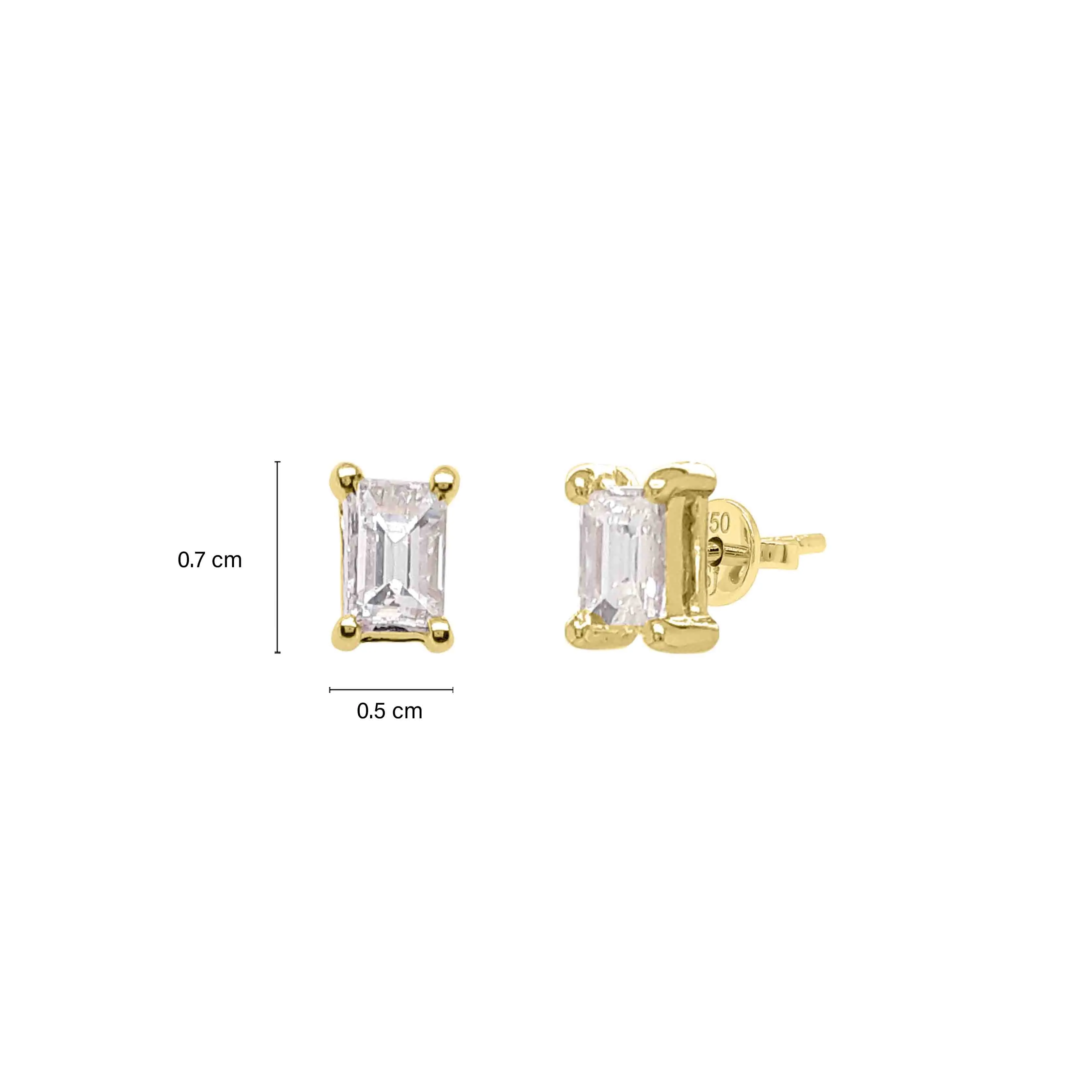 Solitaire Baguette Diamond Stud Earrings