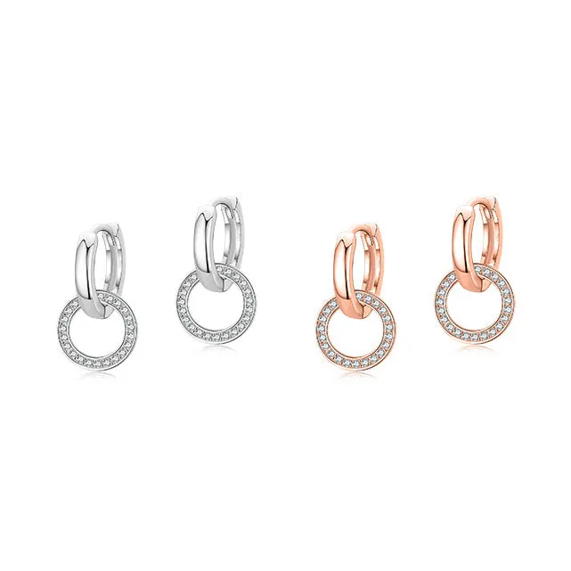 Sparkling Zircon Sterling Silver Earrings Set