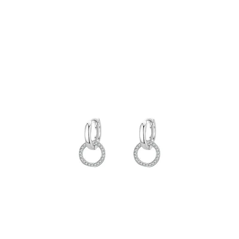 Sparkling Zircon Sterling Silver Earrings Set