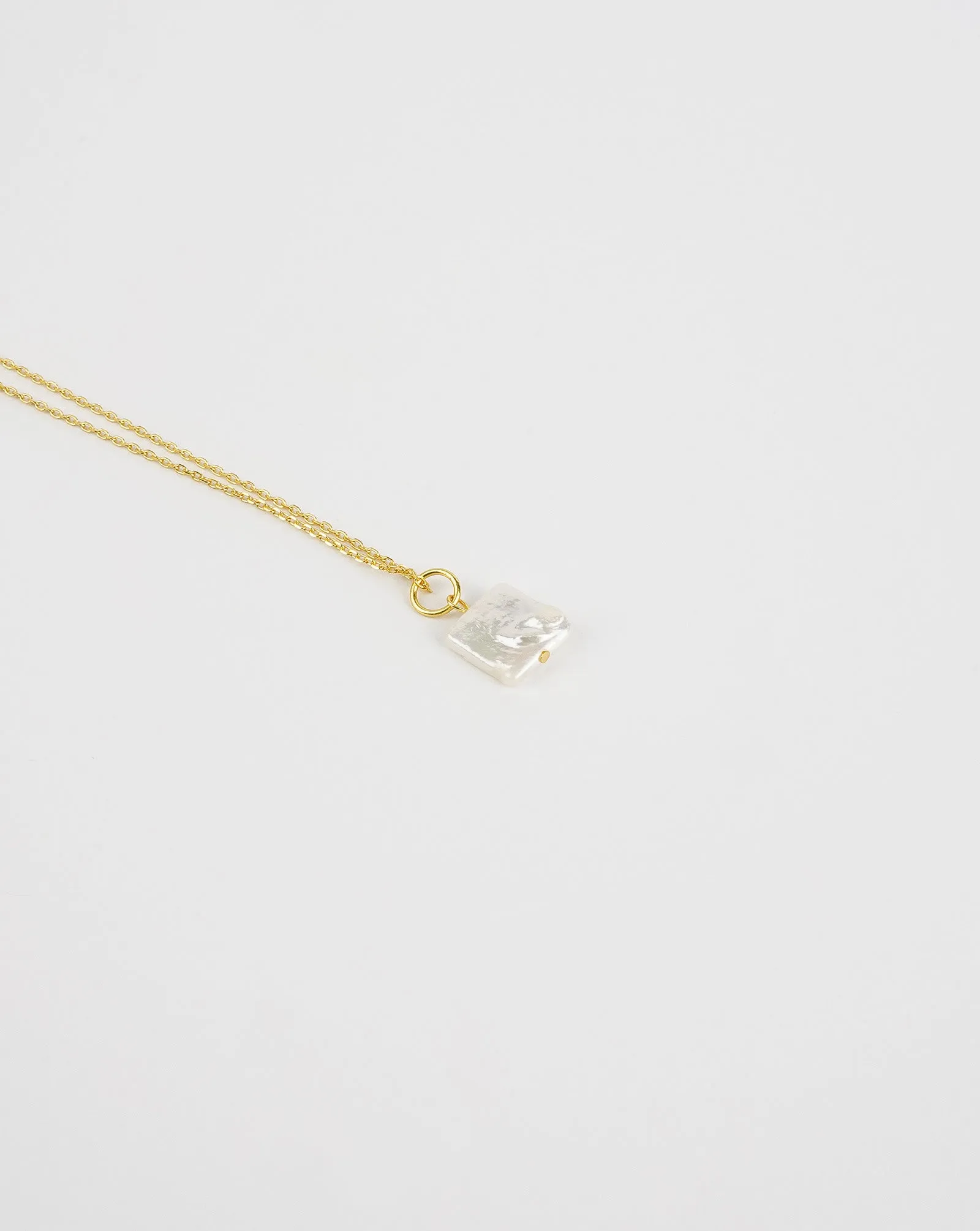 Square Pendant Pearl Necklace