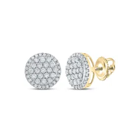 Stacked Circle Diamond Earrings .50cttw 10K Yellow Gold