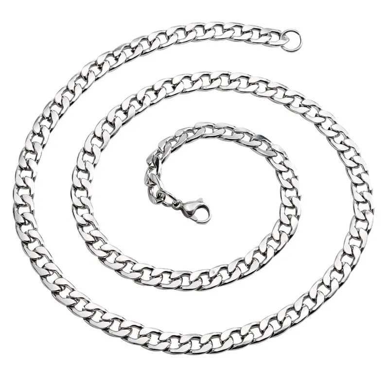 Stainless Steel Chain Necklace Women's Men's Long Hip Hop Necklace