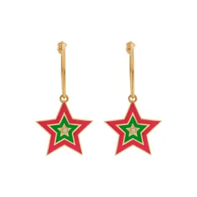 Star Burst Hoops Pink