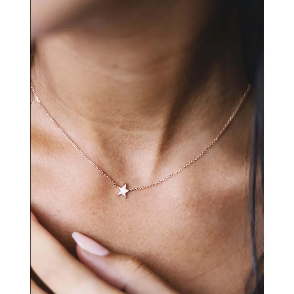 Star Necklace- 14K Gold with Diamond