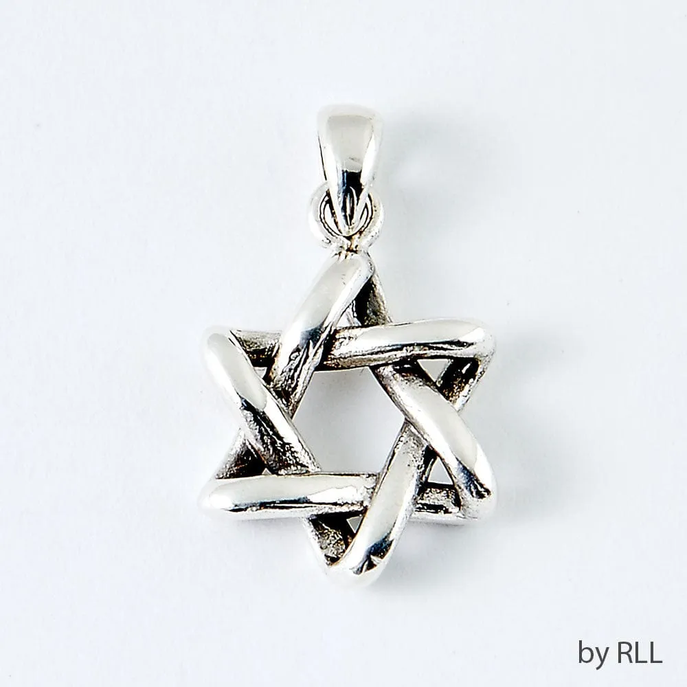 Star Of David Pendant,sterling Silver 3/4" Polybag