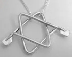 Star of David with 2 Separate Mini Blades Pendant