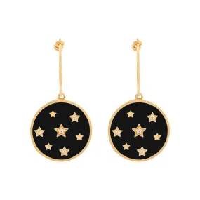 Stardust Hoops Black Enamel