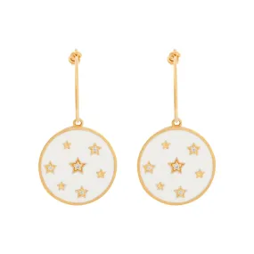 Stardust Hoops White Enamel