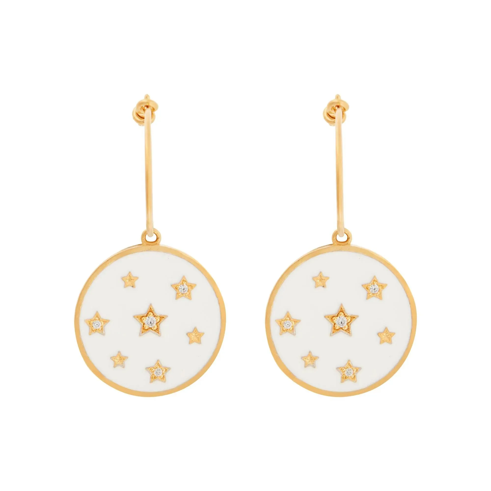 Stardust Hoops White Enamel